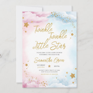Twinkle Twinkle Little Star Gender Reveal Einladung