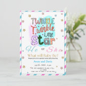Twinkle Twinkle Little Star Gender Reveal Einladung (Stehend Vorderseite)