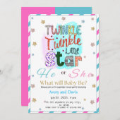 Twinkle Twinkle Little Star Gender Reveal Einladung (Vorne/Hinten)