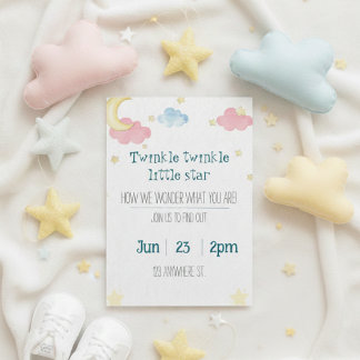 twinkle twinkle little star gender reveal invite einladung