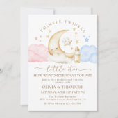 Twinkle Twinkle Little Star Gender Reveal Party Einladung (Vorderseite)