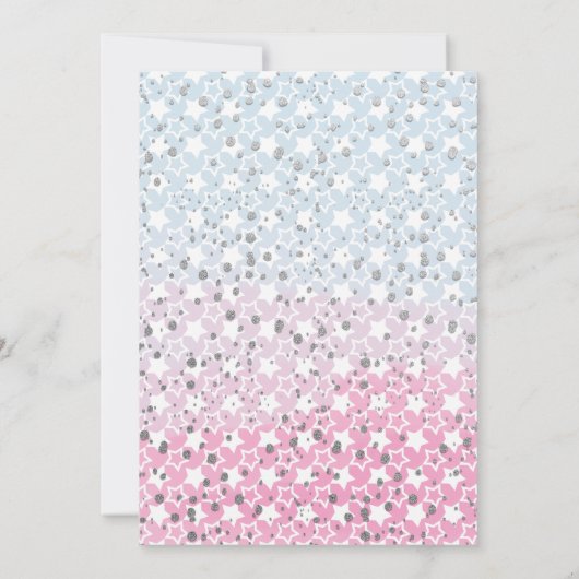 Twinkle Twinkle Little Star Gender Reveal Party Einladung (Rückseite)