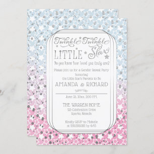 Twinkle Twinkle Little Star Gender Reveal Party Einladung