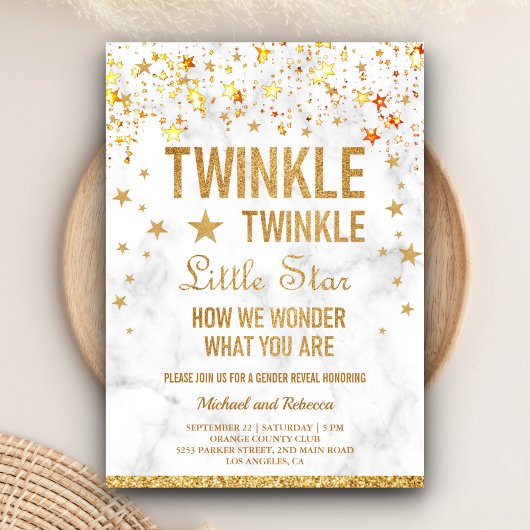 Twinkle Twinkle Little Star Gender Reveal Party Einladung