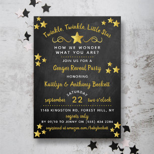 Twinkle Twinkle Little Star Gender Reveal Party Einladung