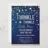Twinkle Twinkle Little Star Gender Reveal Party Einladung (Vorderseite)