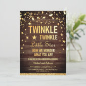 Twinkle Twinkle Little Star Gender Reveal Party Einladung (Stehend Vorderseite)