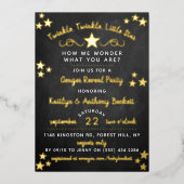 Twinkle Twinkle Little Star Gender Reveal Party Folieneinladung (Vorderseite)