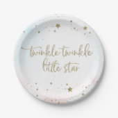 Twinkle Twinkle Little Star Gender Reveal Plates Pappteller (Vorderseite)