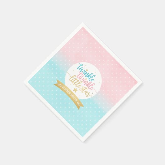 Twinkle Twinkle Little Star Gender Reveal Serviette (Ecke)
