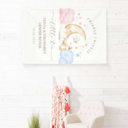Twinkle Twinkle Little Star Gender Reveal Welcome Banner (InSitu)