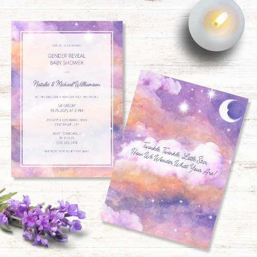 Twinkle, Twinkle, Little Star Gender Revewer Dusch Einladung