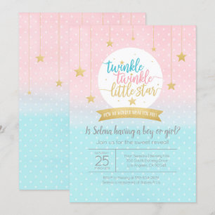 Twinkle Twinkle Little Star Gender Revewer Dusche Einladung