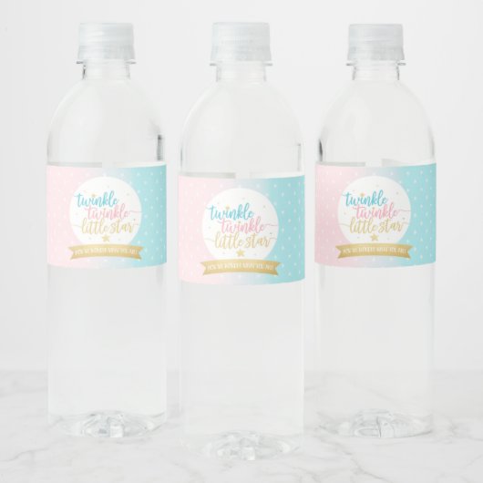 Twinkle Twinkle Little Star Gender Revewer Dusche Wasserflaschenetikett (Flaschen)