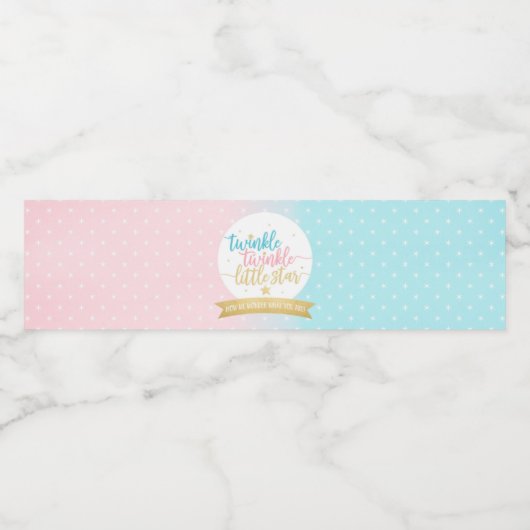 Twinkle Twinkle Little Star Gender Revewer Dusche Wasserflaschenetikett (Einzelnes Label)