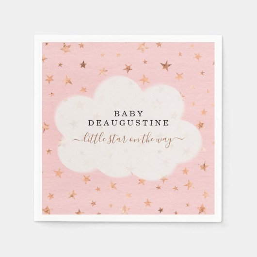 Twinkle Twinkle Little Star Girl Baby Dusche Serviette (Vorderseite)