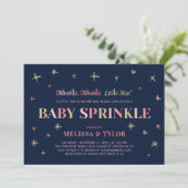 Twinkle Twinkle Little Star Girl Baby Sprinkle Einladung (Stehend Vorderseite)