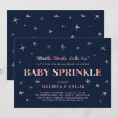 Twinkle Twinkle Little Star Girl Baby Sprinkle Einladung (Vorne/Hinten)