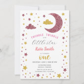 Twinkle Twinkle Little Star Glitzer Einladung (Vorderseite)