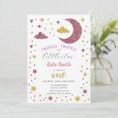 Twinkle Twinkle Little Star Glitzer Einladung (Stehend Vorderseite)