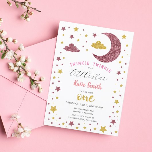 Twinkle Twinkle Little Star Glitzer Einladung