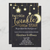Twinkle Twinkle Little Star Gold Baby Dusche Einladung (Vorne/Hinten)