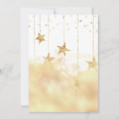 Twinkle Twinkle Little Star Gold Cloud Baby Dusche Einladung (Rückseite)