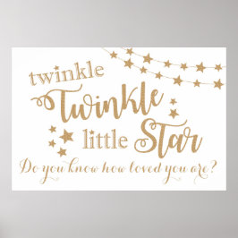 Twinkle Twinkle Little Star Gold Hintergrundposter Poster