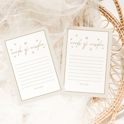 Twinkle Twinkle Little Star Ivory Baby Dusche Hinweiskarte