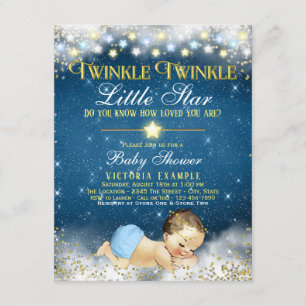 Twinkle Twinkle Little Star Junge Baby Shower Einladung