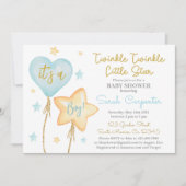 Twinkle Twinkle Little Star Junge Einladung (Vorderseite)