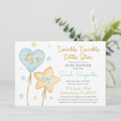 Twinkle Twinkle Little Star Junge Einladung (Stehend Vorderseite)