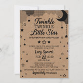 Twinkle Twinkle Little Star Kraft Baby Dusche Einladung (Vorderseite)