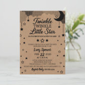 Twinkle Twinkle Little Star Kraft Baby Dusche Einladung (Stehend Vorderseite)