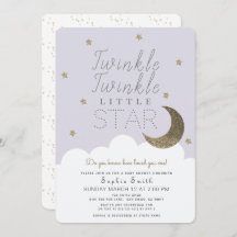 Twinkle Twinkle Little Star Lilac Baby Dusche