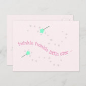 Twinkle Twinkle Little Star, Magic Wand Baby Girl Postkarte (Vorne/Hinten)