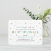 Twinkle Twinkle Little Star Mint Baby Sprinkle Einladung (Stehend Vorderseite)