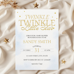 Twinkle Twinkle Little Star Moon Babydusche Einladung