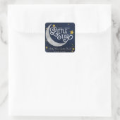 Twinkle Twinkle Little Star Moon Quadratischer Aufkleber (Tasche)