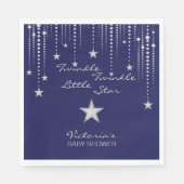 Twinkle Twinkle Little Star Napkins - Blau, Silber Serviette (Vorderseite)