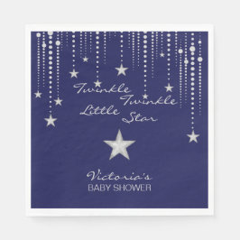Twinkle Twinkle Little Star Napkins - Blau, Silber Serviette