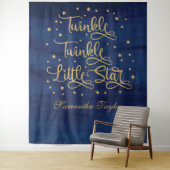 Twinkle Twinkle Little Star Navy Gold Glitzer Wandteppich (Beispiel)