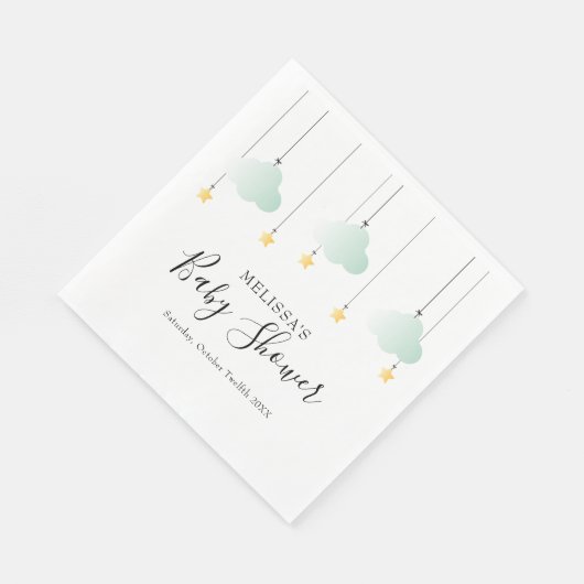 Twinkle Twinkle Little Star Neutral Baby Dusche Serviette (Ecke)