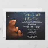 Twinkle Twinkle Little Star Niedlich Bear Baby Dus Einladung (Vorderseite)