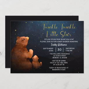 Twinkle Twinkle Little Star Niedlich Bear Baby Dus Einladung