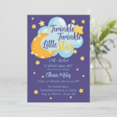 Twinkle Twinkle Little Star Niedlich erster Geburt Einladung (Stehend Vorderseite)