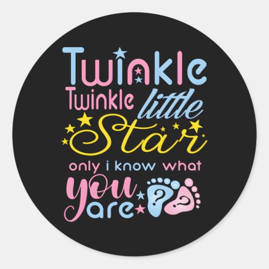 Twinkle Twinkle Little Star Nur ich kenne Gender K Runder Aufkleber (Vorderseite)