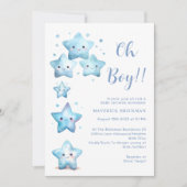 Twinkle twinkle Little star oh Boy Baby Shower Einladung (Vorderseite)