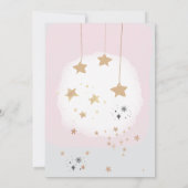 Twinkle Twinkle Little Star Pink Aquarell Splash Einladung (Rückseite)