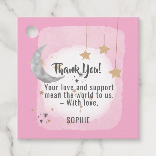 Twinkle Twinkle Little Star Pink Aquarell Splash Geschenkanhänger (Vorderseite)